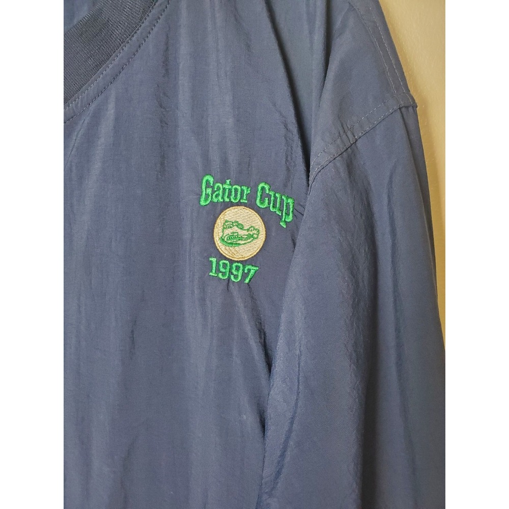 Rare Vintage 1997 90's Gator‎ Cup Nylon Men's Navy Blue Pullover Christmas Gift